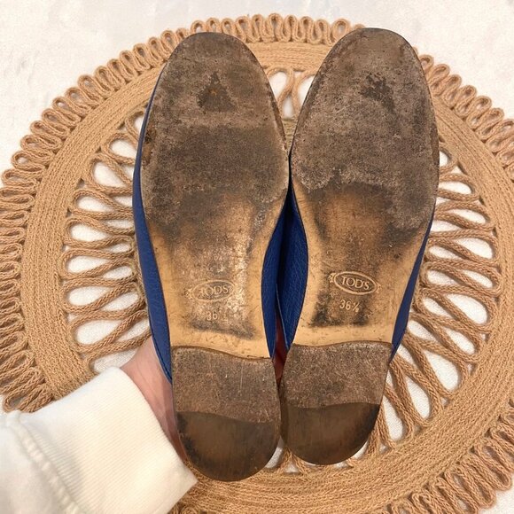 TOD’S Women’s Kate Chain Loafer Mules Capri Blue Size EU 36.5 - Picture 13 of 15